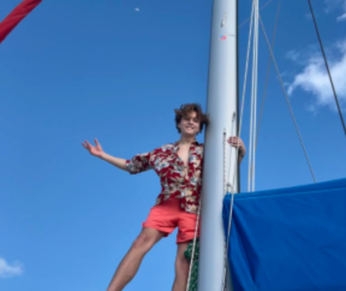 Jaeger Bowen on a sailboat. (Photo/Jaeger Bowen)