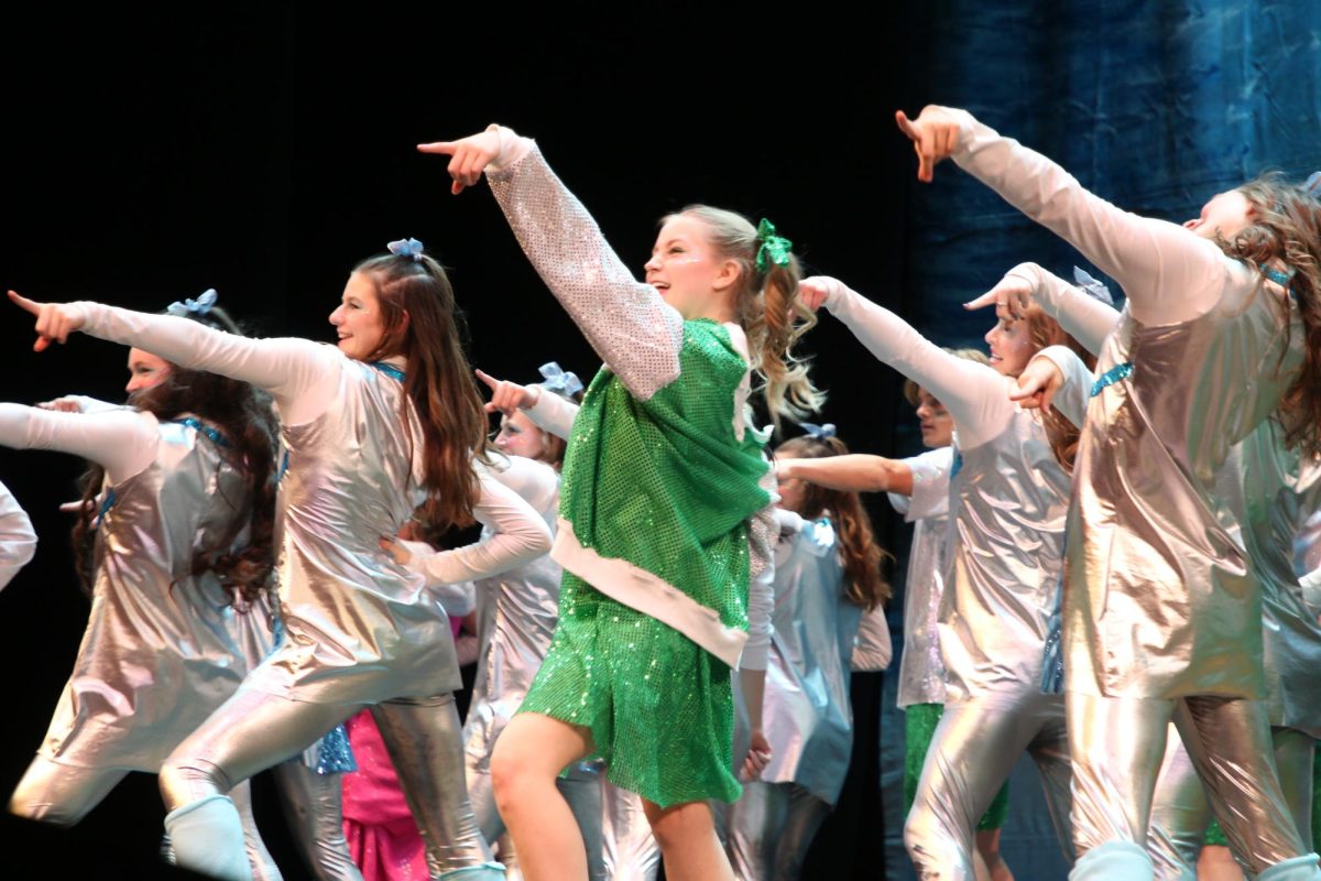 Seniors performing their finale in their 2023 Stunt Nite show, Snow Day. (Photo/Stefen Parker)