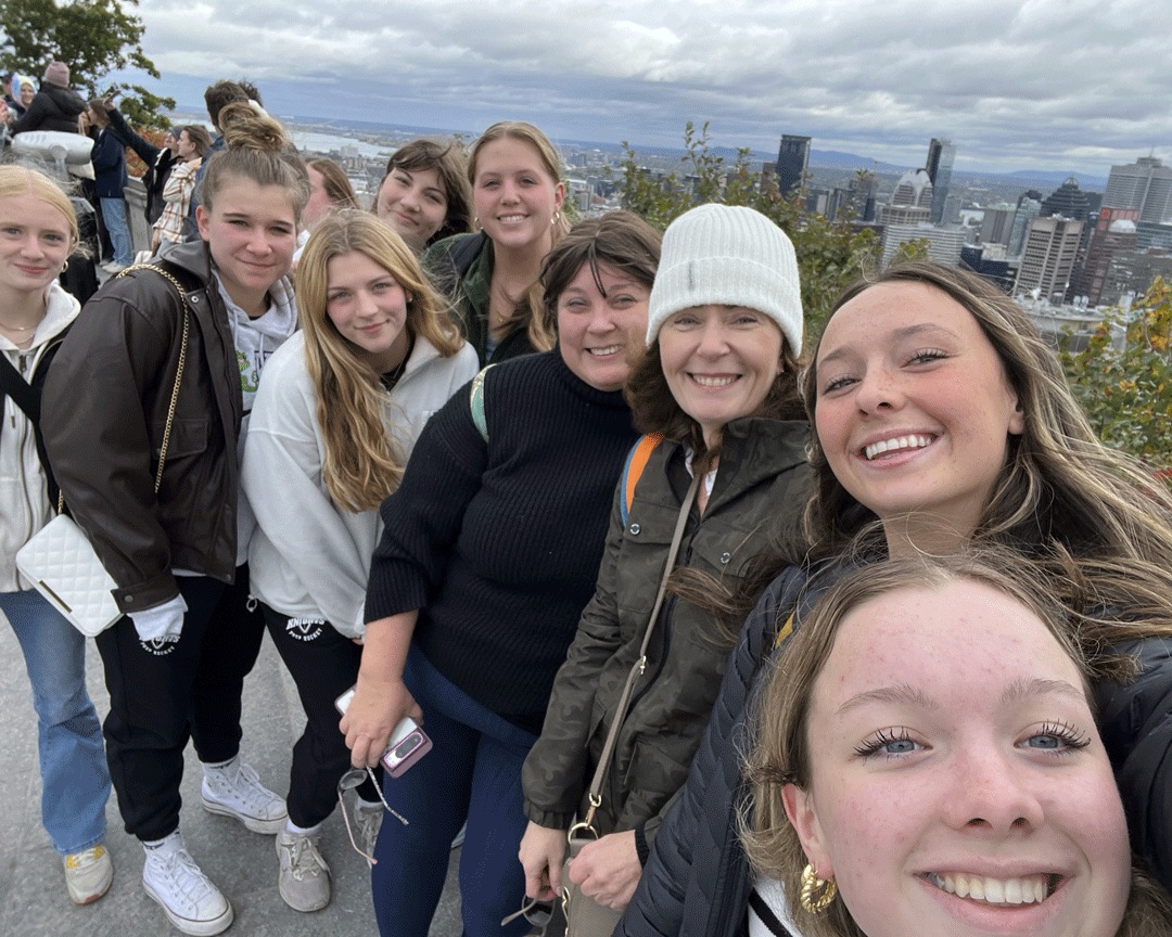 Madame Giron and Amanda Martin with French students in Montreal (RiceMemorialHighSchool/SmugMug).