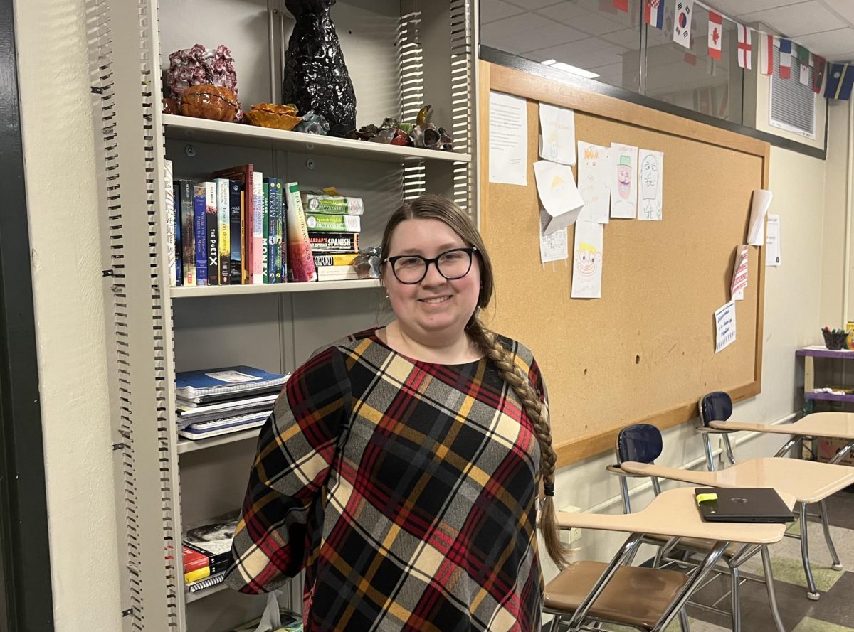 Spanish teacher Chloe Baker in her classroom. (Photo/Maelyn Slavik)