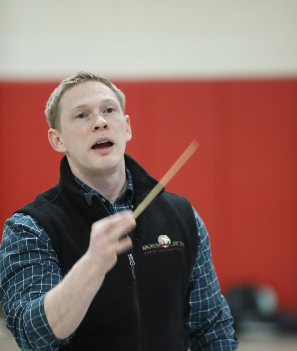 Kevin Ginter directing the band during the 2019 production of Beauty in the Beast. (Photo/Andy Pohlen)