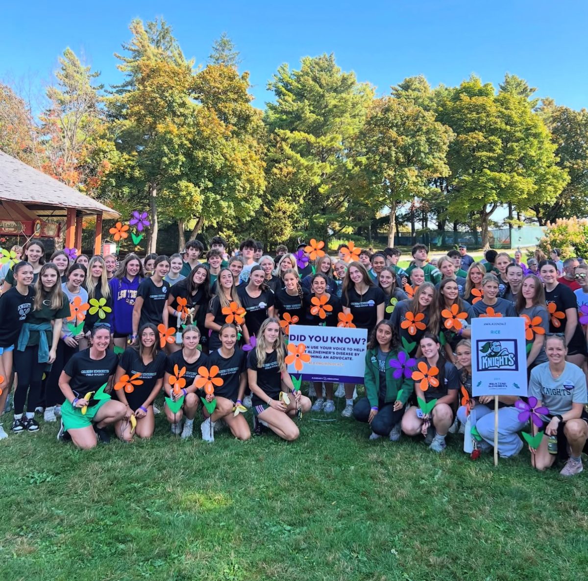 Students and coaches representing Rice at the Walk to End Alzheimer's on Sunday, Sept. 25. (Photo/@ricegirlssoccer via Instagram)