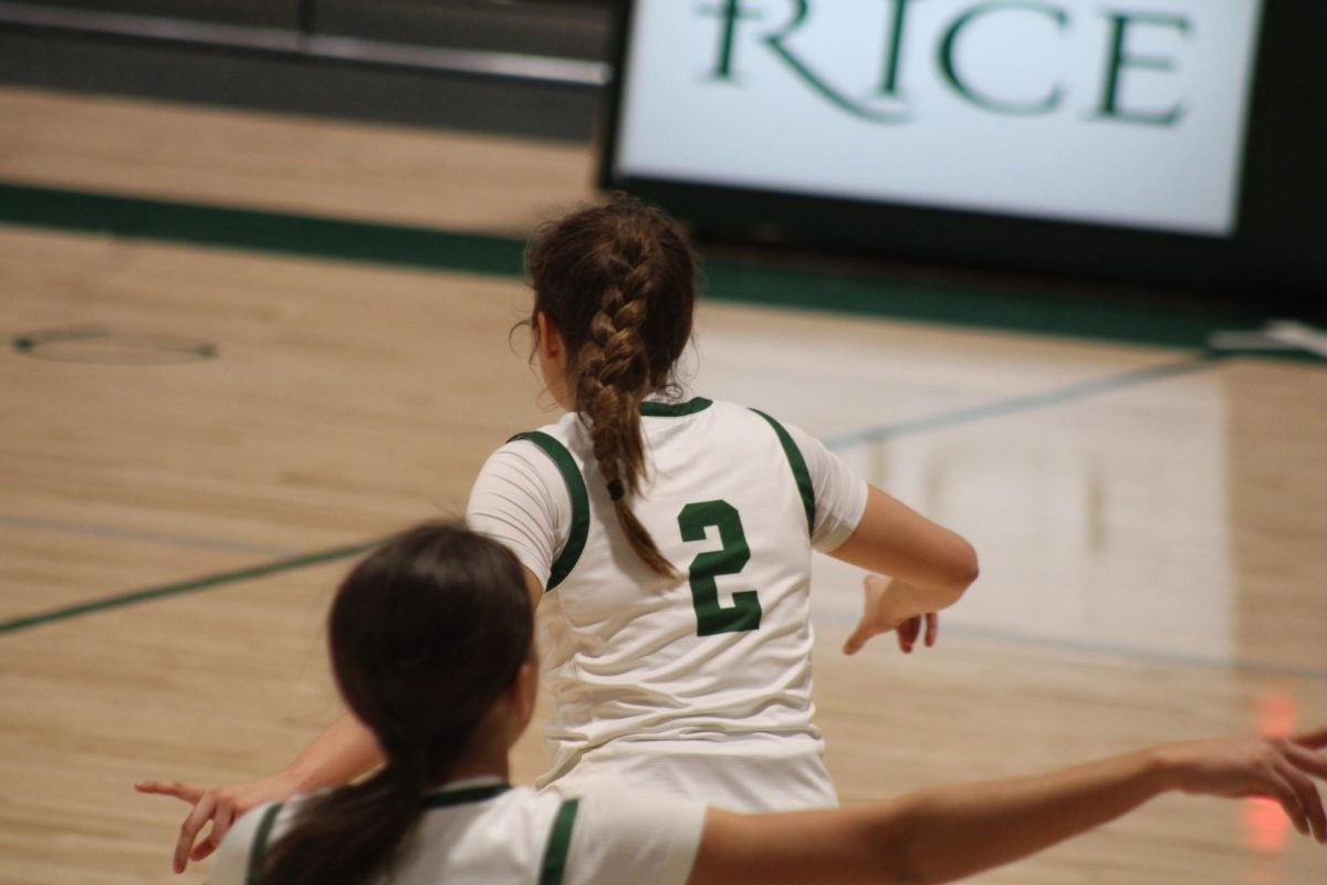 Senior Bayleigh Clark on defense in her last home game at Rice, February 17, 2026.